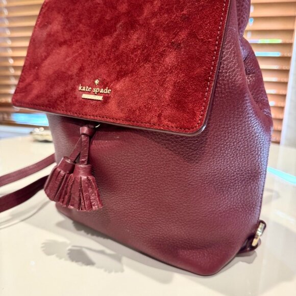 Kate Spade Hayes Suede Medium Flap Backpack - Picture 2 of 5